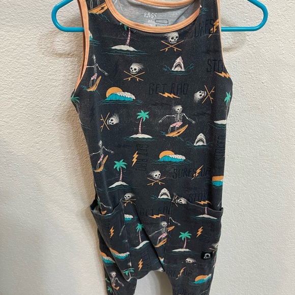 Rags 2T Surfing Skelly Romper - Picture 1 of 1